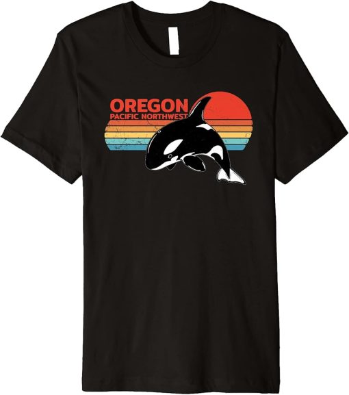 Oregon Orca Killer Whale Retro Vintage 80s Premium T-Shirt