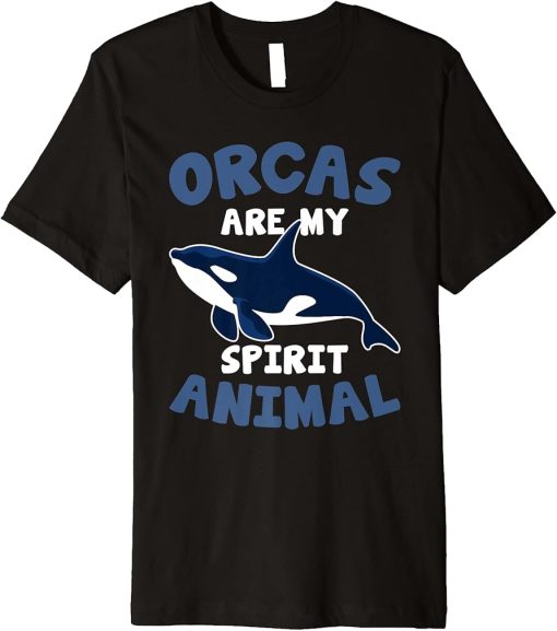 Whales Funny Kids Orcas Are My Spirit Animal Orca Lovers Premium T-Shirt